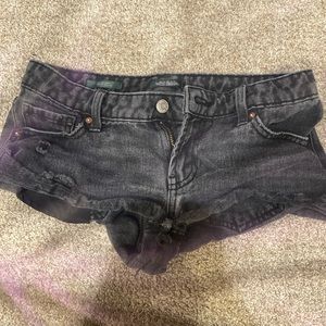 Black jean shorts